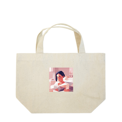 マッサージを受けている美人 Lunch Tote Bag