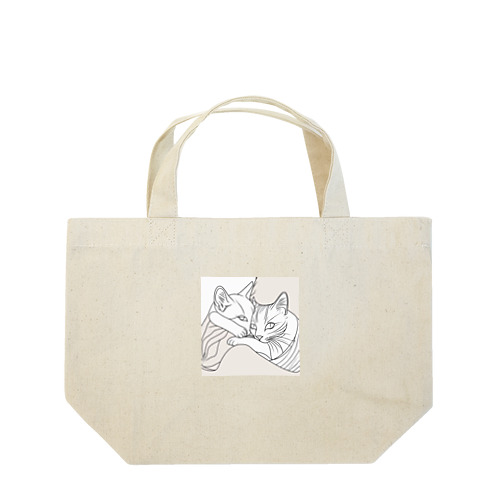 ハグする猫 Lunch Tote Bag