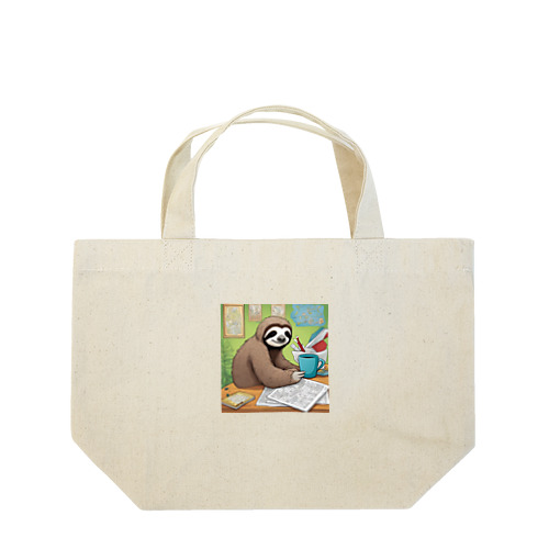 "A Sloth Trying Various Things"  Lunch Tote Bag