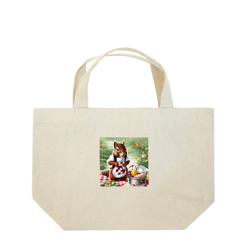 可愛らしいシマリスのエプロン姿 Lunch Tote Bag