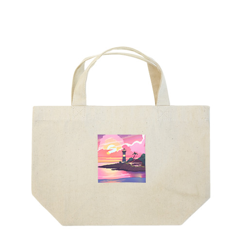 夕焼けに染まる離島の灯台 Lunch Tote Bag