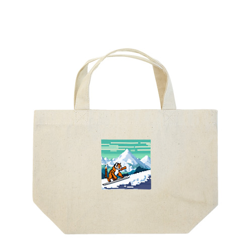 スキーをしているトラ Lunch Tote Bag