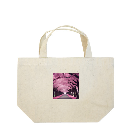 満開の桜道 Lunch Tote Bag