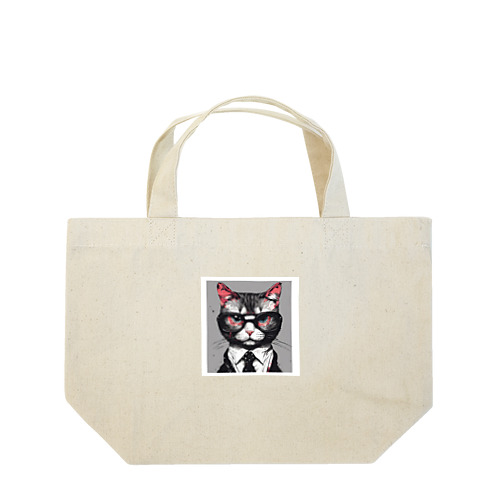 メガネをする猫 Lunch Tote Bag