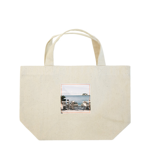 海辺のカフェ Lunch Tote Bag