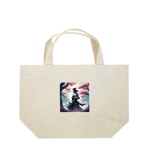 侍と桜 Lunch Tote Bag