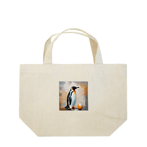 卵を温かく見守っているペンギン Lunch Tote Bag