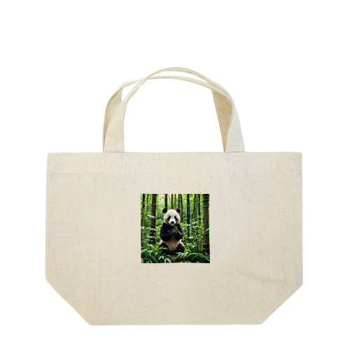 竹藪にたたずむパンダ ランチトートバッグ