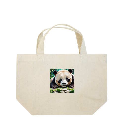 寝ているパンダの夢見る顔 Lunch Tote Bag