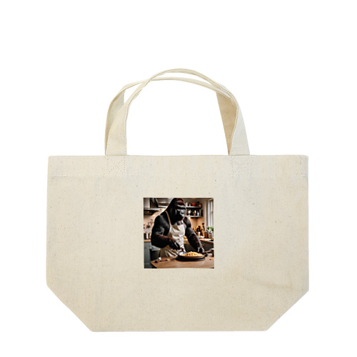 料理しているゴリラ Lunch Tote Bag