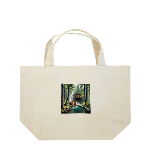 森林浴とサウナの組み合わせ ランチトートバッグ