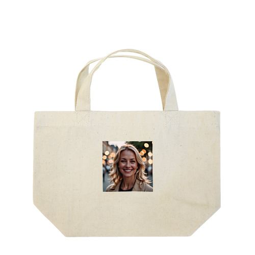笑顔の熟女 Lunch Tote Bag