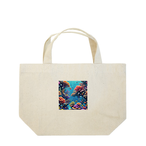 ローポリ風サンゴ Lunch Tote Bag