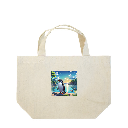 海辺のペンギン画像！ Lunch Tote Bag