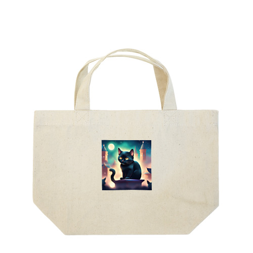 可愛い黒猫が見つめている Lunch Tote Bag