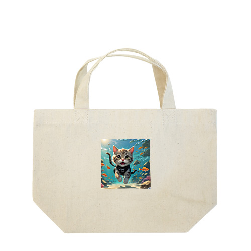 猫ダイバー Lunch Tote Bag