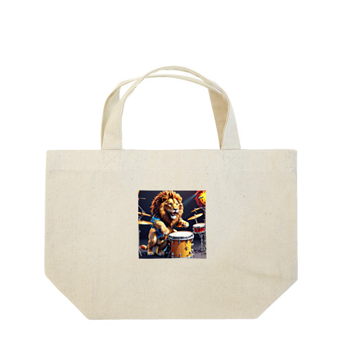 ドラムをたたくライオン Lunch Tote Bag