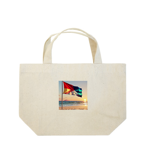 風になびくビーチフラッグ Lunch Tote Bag