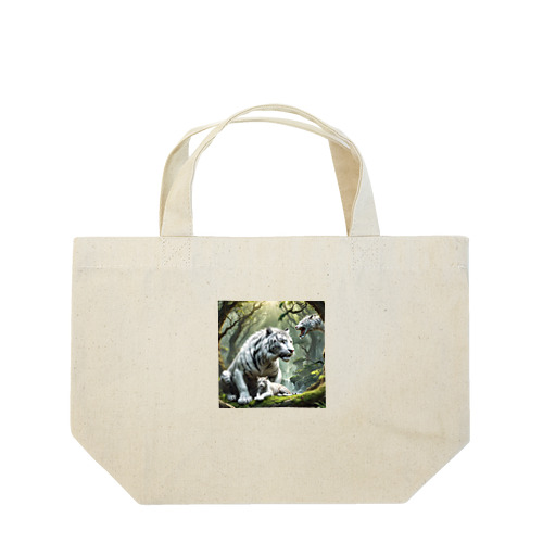森に棲むホワイトライオン Lunch Tote Bag