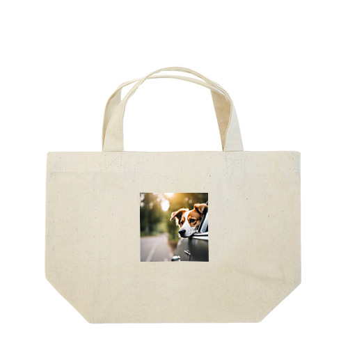車に乗っている犬の顔 Lunch Tote Bag