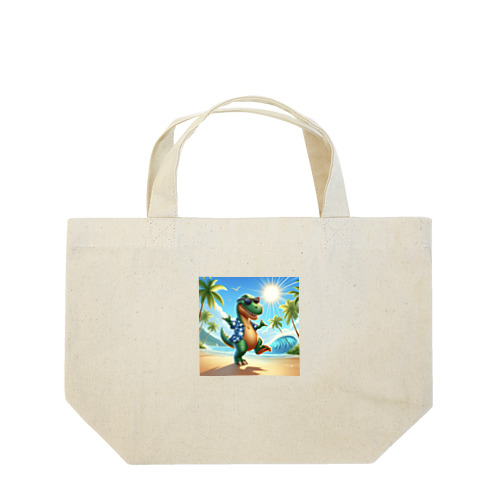 ティラノサウルスのサマーバケーション Lunch Tote Bag