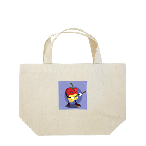 イラストのギターを弾くトマトくん Lunch Tote Bag