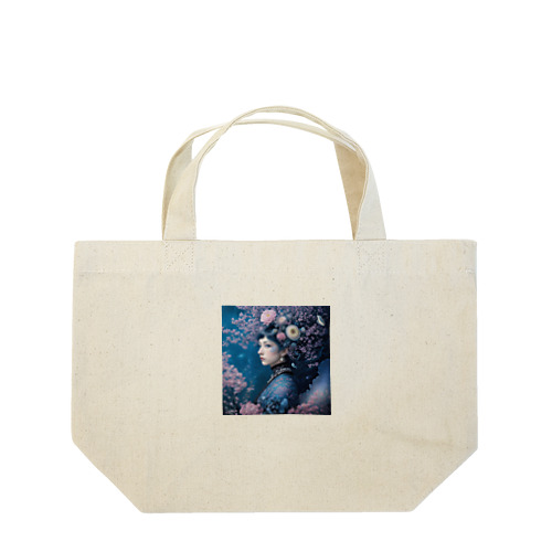 「夜桜の幻想：桜の精霊」 - "Night Sakura Fantasia: Spirit of the Cherry Blossom" Lunch Tote Bag
