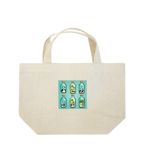 ガラス瓶の中のヤシの木パンダ Lunch Tote Bag