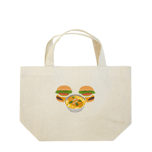 かつ丼とハンバーガー２個 Lunch Tote Bag