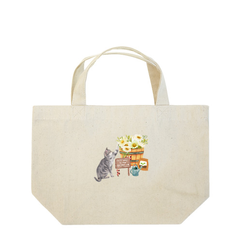 お花が好きな猫 Lunch Tote Bag