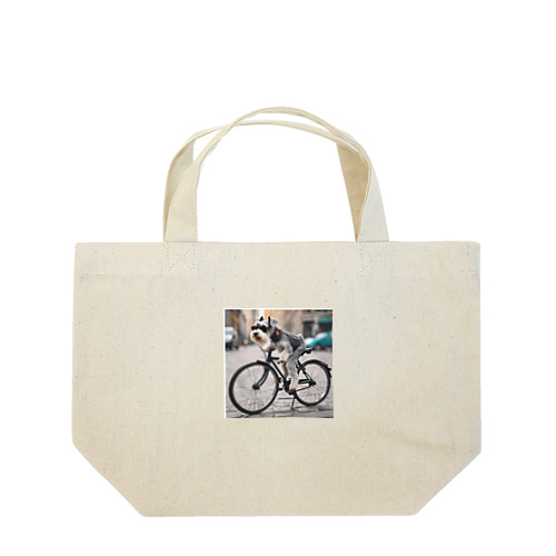 自転車とミニチュアシュナウザー Lunch Tote Bag