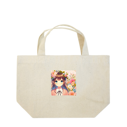 可愛い女の子とお花10 Lunch Tote Bag