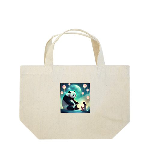 月夜のパンダと女の子6 Lunch Tote Bag