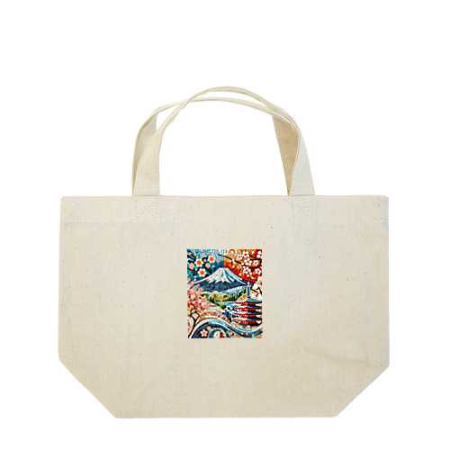 日本の伝統と美しさを象徴するモザイクアート Lunch Tote Bag