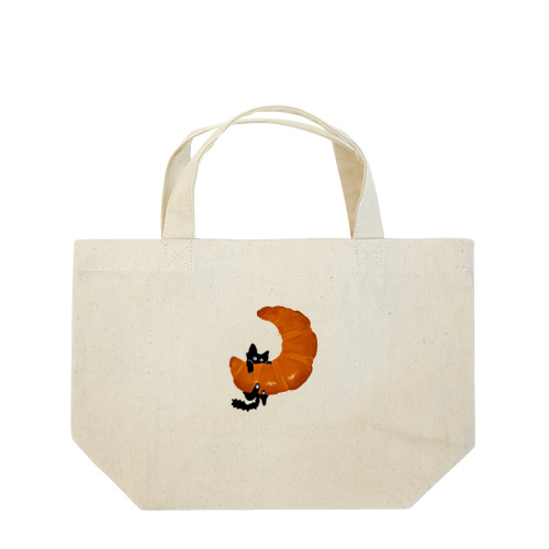 クロワッサンと猫（あぶなーい！） Lunch Tote Bag