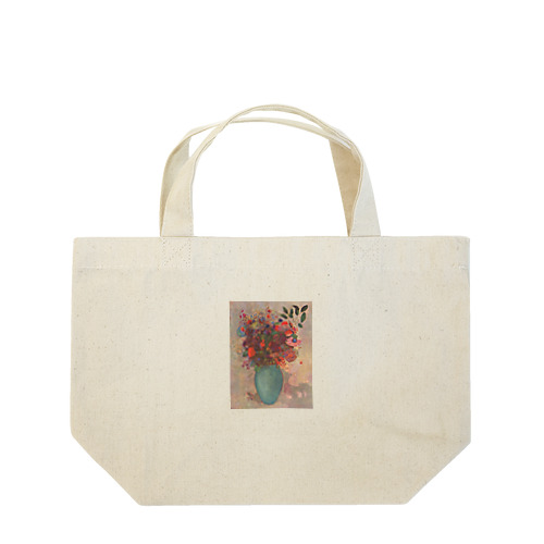 トルコ石色の花瓶の花 /  The turquoise vase ランチトートバッグ