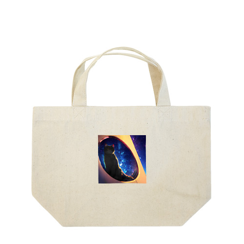 風景_星空と猫002 Lunch Tote Bag