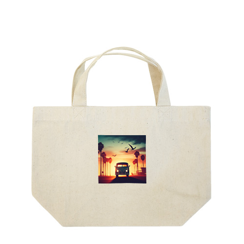 レトロなワーゲン 夕暮れビーチ 2 Lunch Tote Bag