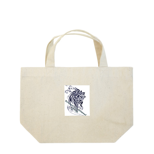 Ryukyu traditional シーサー(絣柄　波) Lunch Tote Bag