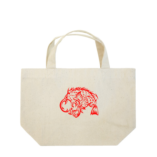 コブダイ・寒鯛のトライバルデザイン　赤 Lunch Tote Bag