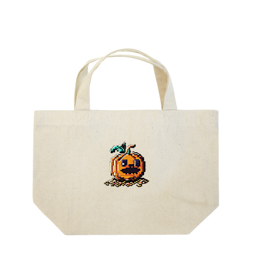 ドット絵のハロウィンかぼちゃのおばけ Lunch Tote Bag
