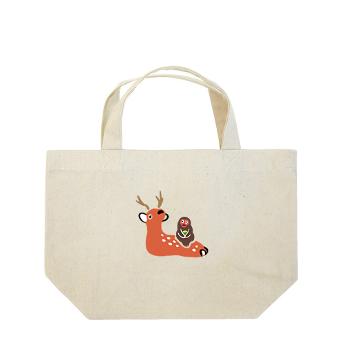 宮島張子の鹿猿さん Lunch Tote Bag