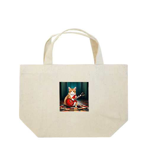 ギターを弾くネコ Lunch Tote Bag