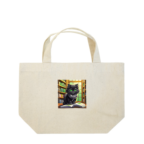 図書室の黒猫02 Lunch Tote Bag