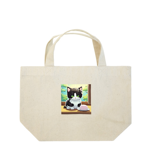 お餅と白黒猫 Lunch Tote Bag