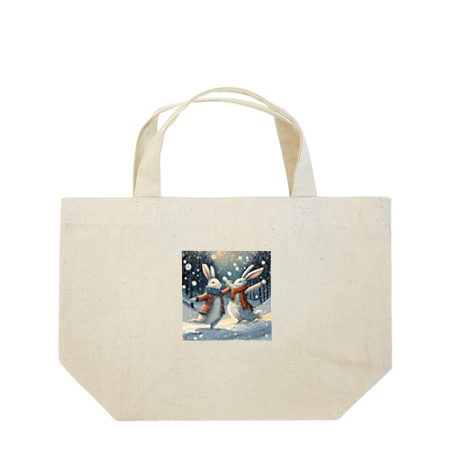 踊っているウサギたち Lunch Tote Bag