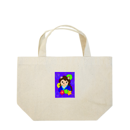 猫 侍くん 和柄 Lunch Tote Bag