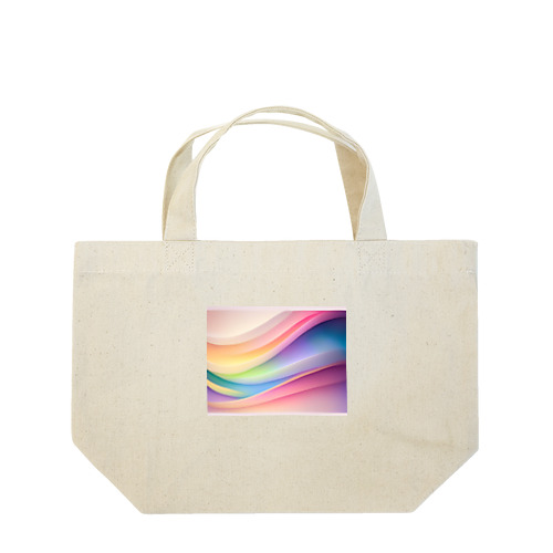 虹色に輝く波の抽象的なデザイン Lunch Tote Bag