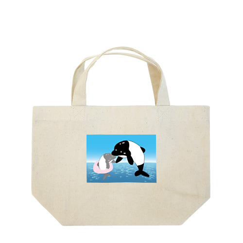 【手を取って・・・】海豚(イルカ)親子 Lunch Tote Bag