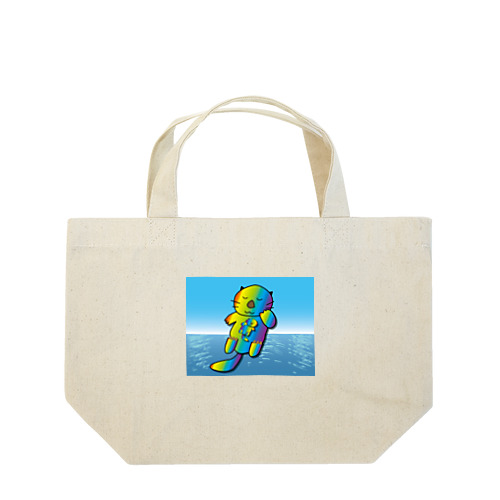 【レインボーカラー】おねんね海獺(ラッコ)親子 Lunch Tote Bag